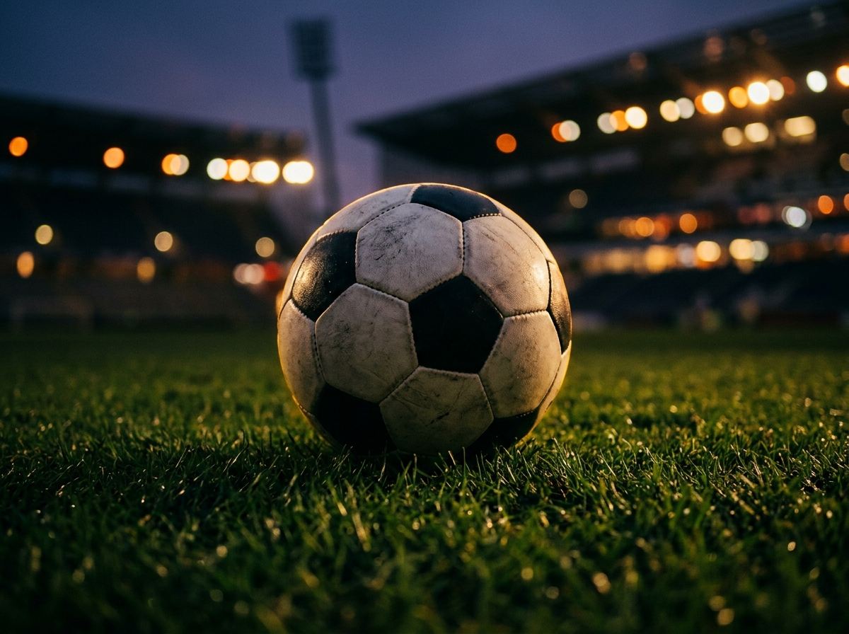 Ballon de football sur la pelouse
